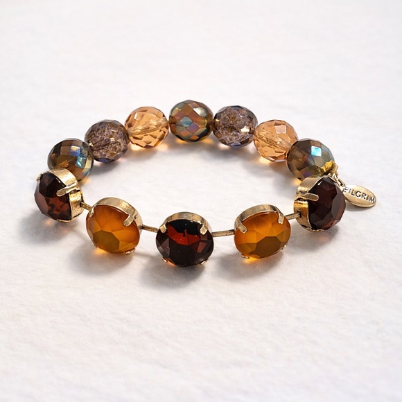 Pilgrim Jewelry - Pilgrim Faceted Bracelet in Amber Tones